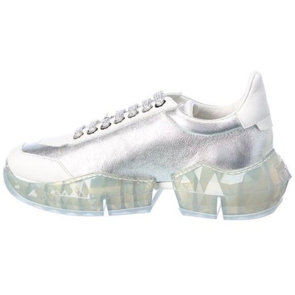 Jimmy Choo Women's Metallic Diamond/f Leather Trainer - Picture 4 of 16